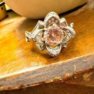 Pink Rose- sterling silver ring